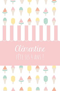 Carte d'anniversaire Ice cream photo rose Carte d'anniversaire Ice cream photo rose