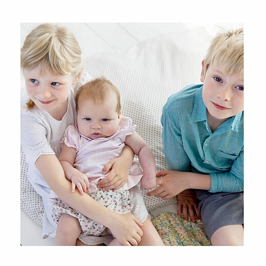 Faire-part de naissance Lovely family 2 enfants 3photos fille frère Faire-part de naissance Lovely family 2 enfants 3photos fille frère