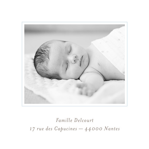 Faire-part de naissance Comptine 4 photos triptyque bleu Faire-part de naissance Comptine 4 photos triptyque bleu
