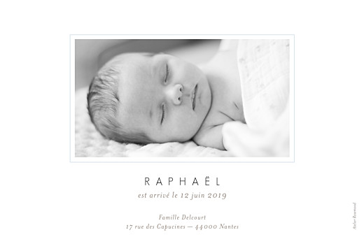 Faire-part de naissance Comptine photo paysage (dorure) bleu Faire-part de naissance Comptine photo paysage (dorure) bleu