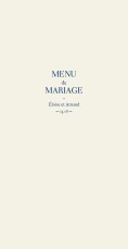 Menu de mariage Nature chic (4 pages) dorure bleu Menu de mariage Nature chic (4 pages) dorure bleu