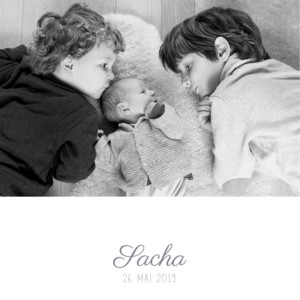 Faire-part de naissance Ruban étoilé (dorure) gris Faire-part de naissance Ruban étoilé (dorure) gris