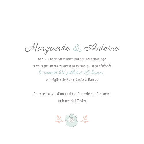 Faire-part de mariage Couronne champêtre (4 pages) menthe Faire-part de mariage Couronne champêtre (4 pages) menthe