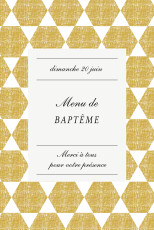 Menu de baptême Toile de lin jaune