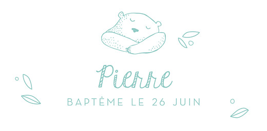 Marque-place Baptême Petit ours vert d'eau - Page 4 Marque-place Baptême Petit ours vert d'eau - Page 4