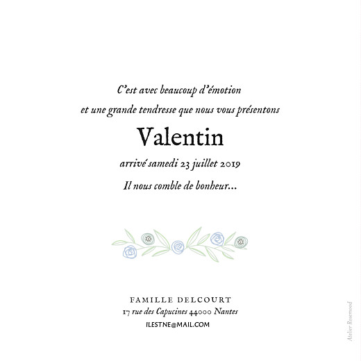 Faire-part de naissance Douceur champêtre (dorure) bleu - Page 2 Faire-part de naissance Douceur champêtre (dorure) bleu - Page 2