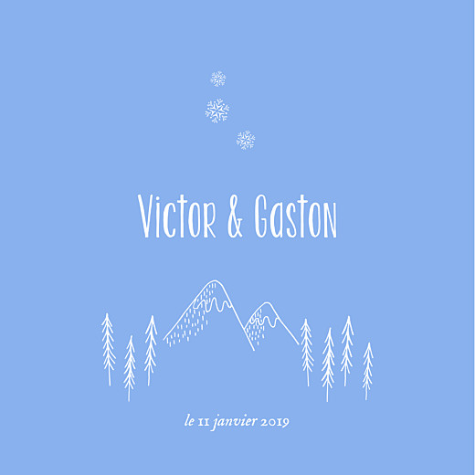 Faire-part de naissance Petites montagnes jumeaux bleu Faire-part de naissance Petites montagnes jumeaux bleu