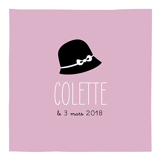 Faire-part de naissance Petite coquette (triptyque) rose Faire-part de naissance Petite coquette (triptyque) rose
