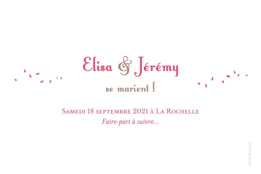 Save the Date Bouquet rouge - Verso Save the Date Bouquet rouge - Verso