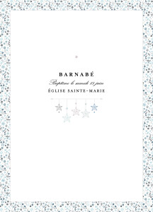 Couverture Livret de messe Liberty origami étoiles bleu Couverture Livret de messe Liberty origami étoiles bleu