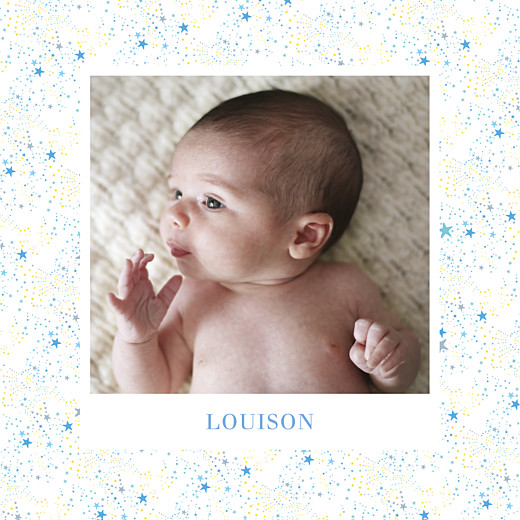 Faire-part de naissance Liberty étoiles 4p (dorure) argent Faire-part de naissance Liberty étoiles 4p (dorure) argent