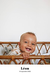 Faire-part de naissance Chic 1 photo portrait blanc Faire-part de naissance Chic 1 photo portrait blanc