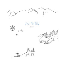 Faire-part de naissance Promesse d'hiver 4 photos blanc