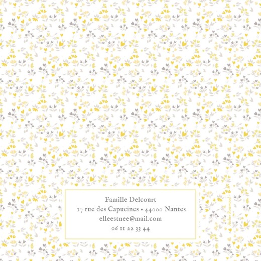 Faire-part de naissance Liberty cœurs 4 pages (dorure) jaune - Page 4 Faire-part de naissance Liberty cœurs 4 pages (dorure) jaune - Page 4