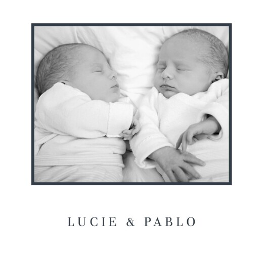 Faire-part de naissance Pois design jumeaux (dorure) blanc Faire-part de naissance Pois design jumeaux (dorure) blanc
