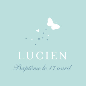 Etiquette de baptême Papillons bleu Etiquette de baptême Papillons bleu