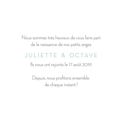 Faire-part de naissance Petits minois jumeaux 3 photos blonds Faire-part de naissance Petits minois jumeaux 3 photos blonds
