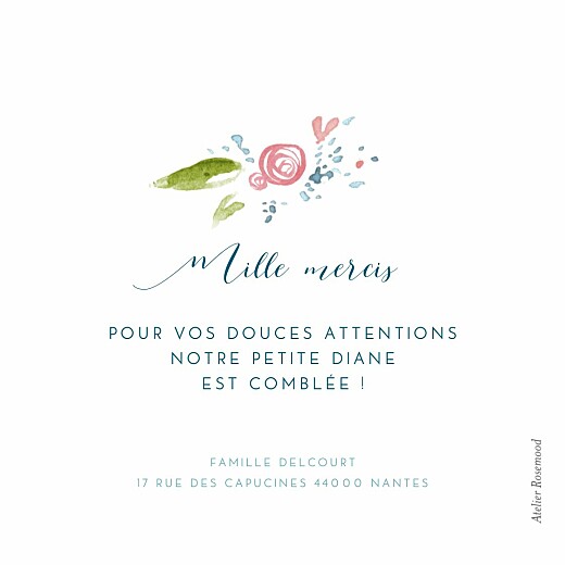 Carte de remerciement Petite journée de printemps blanc - Verso Carte de remerciement Petite journée de printemps blanc - Verso