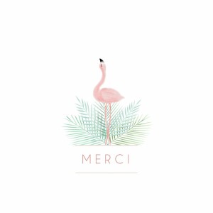 Carte de remerciement Petit flamant rose photo blanc Carte de remerciement Petit flamant rose photo blanc