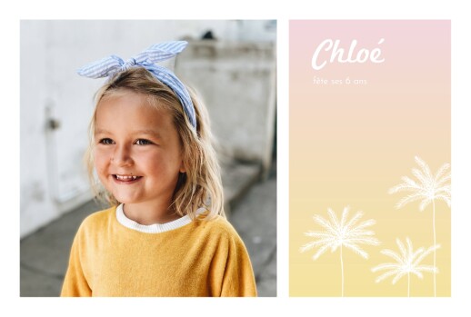 Carte d'anniversaire California dream photo rose - Recto Carte d'anniversaire California dream photo rose - Recto