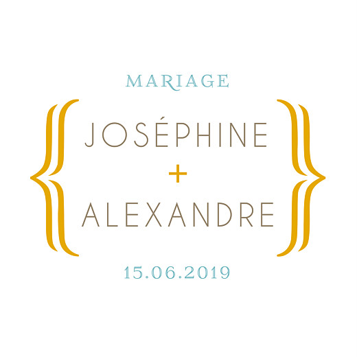 Etiquette de mariage Accolades bleu Etiquette de mariage Accolades bleu