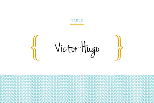 Marque-table mariage Accolades bleu Marque-table mariage Accolades bleu