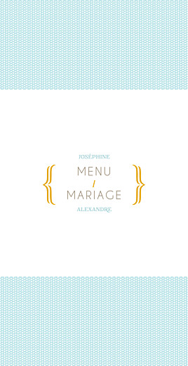 Menu de mariage Accolades (4 pages) bleu Menu de mariage Accolades (4 pages) bleu