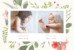 Faire-part de naissance Fleurs aquarelle photo jumeaux crème - Page 1
