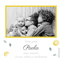Carte de remerciement Petits citrons photo jaune