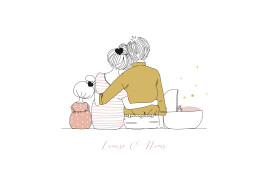 Faire-part de naissance Lovely family 2 enfants paysage filles Faire-part de naissance Lovely family 2 enfants paysage filles