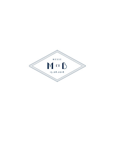 Livret de messe mariage Monogramme bleu nuit Livret de messe mariage Monogramme bleu nuit