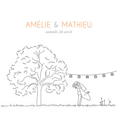 Faire-part de mariage Promesse champêtre (4 pages) blanc Faire-part de mariage Promesse champêtre (4 pages) blanc