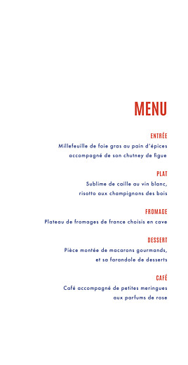 Menu de mariage Marinière (4 pages) bleu marine - Page 3 Menu de mariage Marinière (4 pages) bleu marine - Page 3
