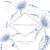 Faire-part de mariage Gravure chic (4 pages) bleu Faire-part de mariage Gravure chic (4 pages) bleu