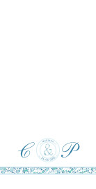 Menu de mariage Ruban liberty bleu