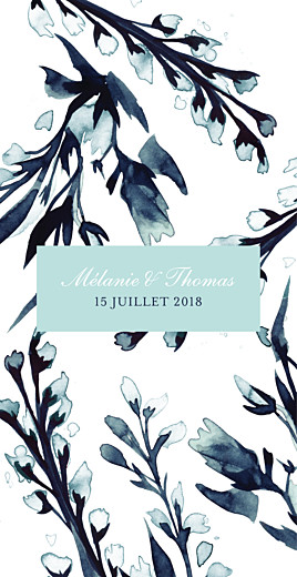Menu de mariage Bleu de minuit bleu Menu de mariage Bleu de minuit bleu