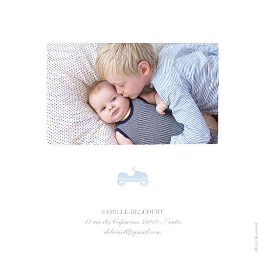 Faire-part de naissance Petite voiture 2 photos bleu layette - Page 4 Faire-part de naissance Petite voiture 2 photos bleu layette - Page 4