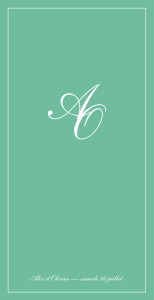 Menu de mariage Chic liseré (4 pages) vert Menu de mariage Chic liseré (4 pages) vert