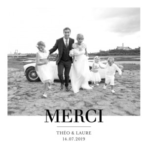 Carte de remerciement mariage Moderne chic 1 photo blanc Carte de remerciement mariage Moderne chic 1 photo blanc