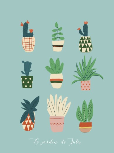 Affiche Cacti cactus bleu - Vue 2