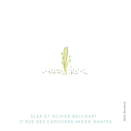 Faire-part de naissance Aquarelle végétale (triptyque) bleu Faire-part de naissance Aquarelle végétale (triptyque) bleu