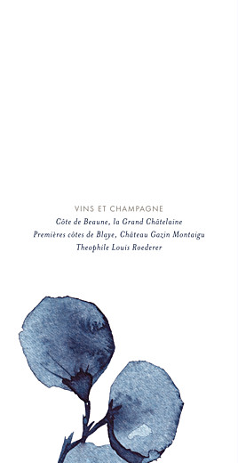 Menu de mariage Ombres florales (4 pages) bleu - Page 2 Menu de mariage Ombres florales (4 pages) bleu - Page 2