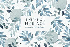 Carton d'invitation mariage Nuit d'été bleu Carton d'invitation mariage Nuit d'été bleu