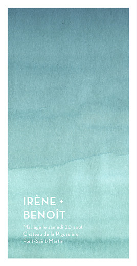 Menu de mariage Aquarelle (4 pages) bleu Menu de mariage Aquarelle (4 pages) bleu