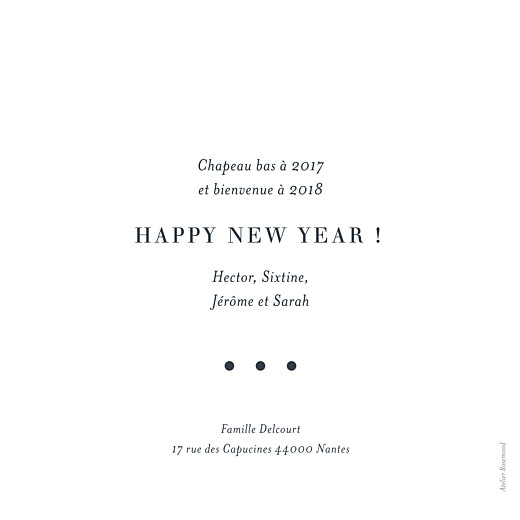 Carte de voeux Photo chic (dorure) blanc Carte de voeux Photo chic (dorure) blanc