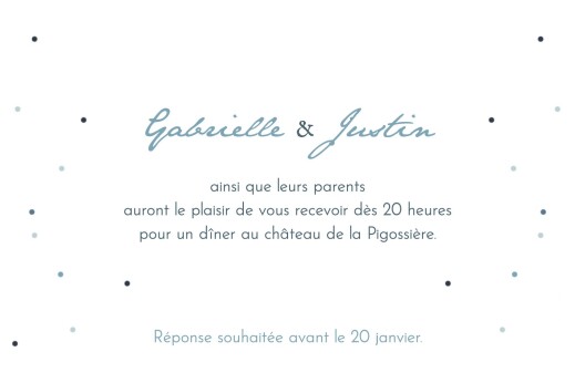 Carton d'invitation mariage Nuit d'été bleu - Verso