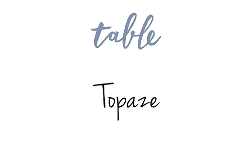 Marque-table mariage Lettres d'amour bleu Marque-table mariage Lettres d'amour bleu