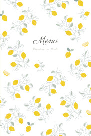 Menu de baptême Citrons jaune