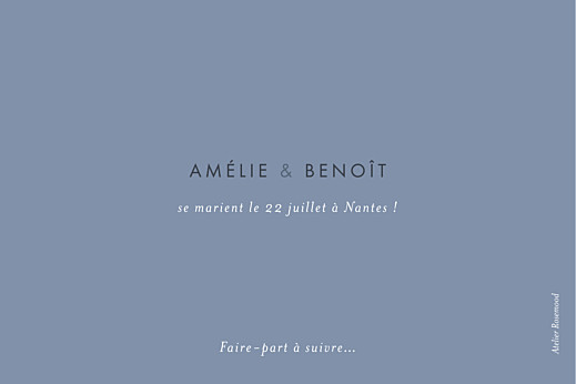 Save the Date Lettres d'amour (dorure) bleu Save the Date Lettres d'amour (dorure) bleu