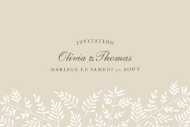 Carton d'invitation mariage Mille fougères beige